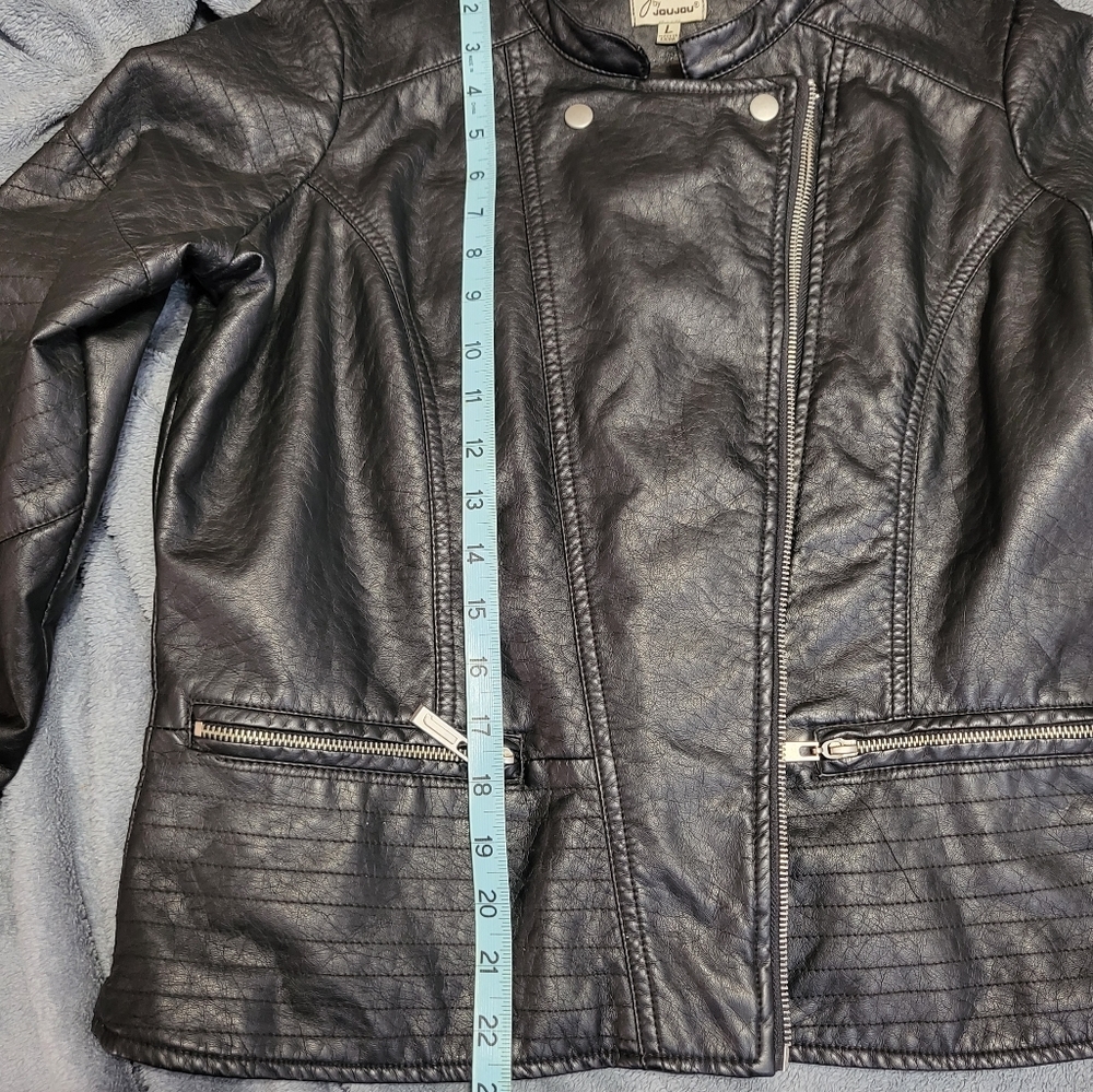 J2 by Jou Jou cropped faux leather jacket women's large - Picture 6 of 9